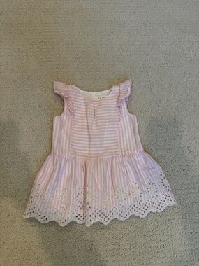 GAP Baby Pink and White Striped Dress